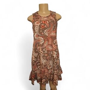 Tommy Hilfiger Paisley Linen Blend Sleeveless Dress Size 2